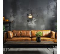 Suspension plafonnier suspension design boule en métal clair noir D 40 cm