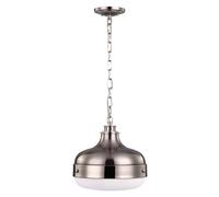Suspension Plafonnier Suspensions Acier Verre D 33cm Nickel Brossé Acier