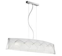 Suspension plafonnier verre design à motifs lampe chrome Vivinia