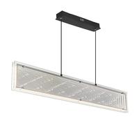 Suspension plafonnier verre noir mat effet 3D LED L 113 cm
