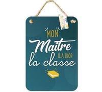 suspension plaque métal maître 14x20cm bleu - sud trading cd7807v02 Bleu G