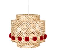 Atmosphera Suspension enfant Liby bambou pompons rouges Ø28 cm