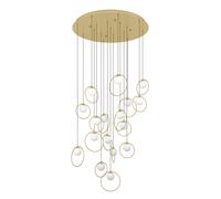 Suspension PORTOCOLOM LED 17X3W en acier laiton et or D780mm