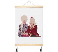 Suspension Pour Affiche En Toile Avec Cadre Trixie Et Katya « J'aime Regarder » 40x50cm Murale Avec Pompons Cadeaux De No