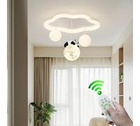 Suspension pour îlot de Cuisine, Lampe de Chambre d'enfant, plafonnier LED Panda, Lampe de Plafond en métal Blanc, Lustre à 3 Boules pour Chambre, écl