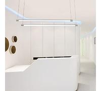 Suspension pour îlot de Cuisine, luminaire Suspendu Simple en métal à Del pour Salon, Salle à Manger, Bar, Chambre, Hall d'entrée, Couloir, Style campagnard (argenté, 120,7 cm - lu