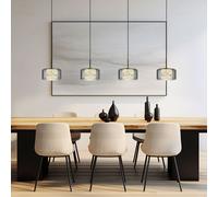 Suspension Pour Table À Manger Noire En Verre Fumé 4 BigLight