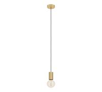 Eglo Suspension Pozueta 1, luminaire pendentif pour salon et salle à manger, douille E27 avec câble, lampe de plafond suspendue en métal laiton, Ø 6,5 cm