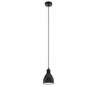 Suspension PRIDDY E27 1X40W en acier noir et blanc D155mm