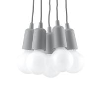 Suspension PVC Gris E27 5 Diego
