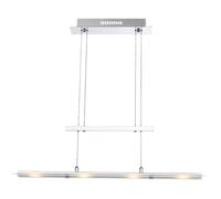 Suspension rabattable, plafonnier de salon, LED avec réglage en hauteur, chromé argenté, 4x LED 4x 5 watts 4x 400 lm, H 165 cm