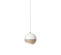 Mater Pendentif de rayon blanc. petit-détail en chêne à l'écran