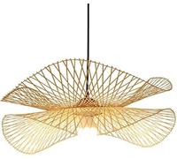 Suspension réglable en Bambou tressé, Finition mèche Double Couche, Style sud-est Asiatique, luminaire tissé, Restaurant, café, Bar