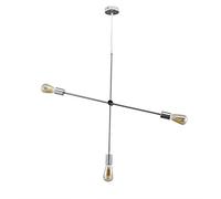 Suspension réglable en métal argenté Design rétro Lampe à suspendre Table à manger Salon Corey