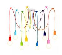 Suspension rétro E27 multicolore, luminaire à suspension, lustre suspendu vintage avec câble réglable, lampe à araignée de plafond DIY
