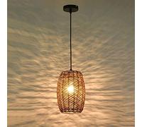Suspension rétro en Osier E27, Ampoule pour Salle à Manger, Salon, loft Industriel, éclairage d'intérieur Classique Nordique, Lampe Suspendue Pastorale américaine à tête Unique