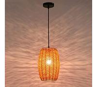 Suspension rétro en Osier E27, Ampoule pour Salle à Manger, Salon, loft Industriel, éclairage d'intérieur Classique Nordique, Lampe Suspendue Pastorale américaine à tête Unique