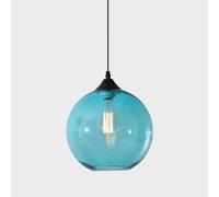 Suspension rétro en Verre - Lustre Minimaliste Nordique E27 pour îlot de Cuisine, Salle à Manger et Plus Encore - Diamètre : 25 cm, Fil de Suspension réglable (Transparent) (Violet)