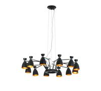 Faro Barcelona 20048 - RETRO 12L Lampe suspension noire et cuivre