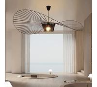 Suspension RéTro Vertigo Salon Lustre, Lustre Industriel Salon Design Moderne, Fibre de Verre + Chapeau Polyuréthane, Hauteur Réglable Lumière E27 Black 160cm