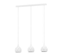 Suspension ROCCAFORTE E14 3X40W en acier blanc 750x170x1100mm