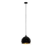 Suspension ROCCAFORTE E27 1X60W en acier noir et or D300mm