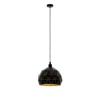 Eglo Suspension ROCCAFORTE 97841 – 1 flamme acier noir/doré Ø 40 cm E27