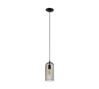 Suspension ROCCAMENA E27 1X60W en acier noir et cuivre D130mm