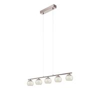 Suspension ROMAGNESE LED 5X3,3W en acier nickel mat 900x105x1100mm