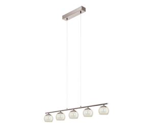 Suspension ROMAGNESE LED 5X3,3W en acier nickel mat 900x105x1100mm