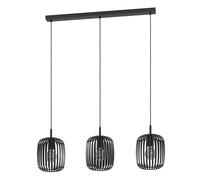 Suspension ROMAZZINA E27 3X40W en acier noir 900x200x1100mm