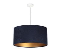Suspension Ronde Bleu Or Tissu Velours Ø50Cm AIMEE