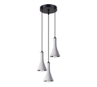 Suspension ronde grise avec abat-jour en béton, triple ampoule REA 3xE14 10W SL.