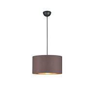 Suspension ronde intemporelle avec abat-jour en tissu marron et intérieur doré Ø 40 cm, Suspensions d'éclairage intérieur