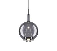 Suspension Ronde Lodes Sky-Fall, Format Moyen, 2700K, Chrome Noir/ Finition Fumée Brillante
