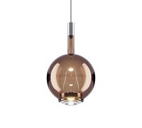 Suspension Ronde Lodes Sky-Fall, Format Moyen , Chrome Noir 2700K/Bronze Brillant