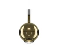 Suspension Ronde Lodes Sky-Fall, Format Moyen , Chrome Noir 3000K/sauge Dorée