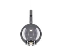 Suspension Ronde Lodes Sky-Fall, Format Moyen, Chrome Noir Brillant Fumé 3000K