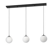Suspension RONDO 3 E27 3X40W en acier noir 1210x200x1100mm