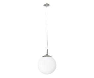 Suspension RONDO E27 1X60W en acier nickel mat D200mm