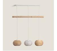 Suspension Rotin et Bois Linfen Naturel