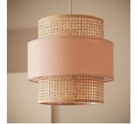 Suspension Rotin et Tissu Amaia Rose Poudré