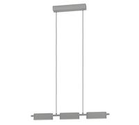 Suspension ROVIRA LED 3X6,7W en aluminium et acier argent 770x50x1100mm