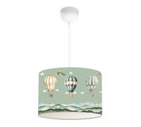 Suspension Rugby pour enfant E27 70 cm motif de montgolfière vert _x000D_