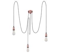 Lampe Suspension Lampe de Chambre à Coucher Cuivre Noir 3 Flammes H 200 CM