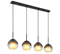 Suspension salle à manger lampe suspendue E27 cristaux boules de verre fumé noir