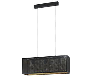 Suspension SALLICANO E27 3X40W en acier noir et or 730x200x1100mm