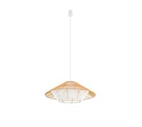 Suspension Salon E27 Ronde Ø60 Cm Blanc Nature Corde En Papier Lampe Moderne