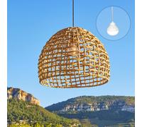 Lumisky Suspension AMADEO NOMAD – jacinthe d'eau naturelle, bohème, LED blanc/RGB, beige D50cm