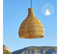 Lumisky Suspension BELLA NOMAD – rotin naturel, style bohème avec ampoule LED blanc/RGB nomade